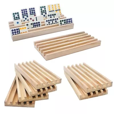 Set Of 8 Wooden Domino Trays Domino Tiles Racks For Mexican Train Home Party • $31.50