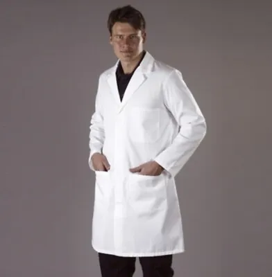 White Lab Coat Laboratory Medical Uniform Warehouse Doctor Overall Food Industry • £10.95