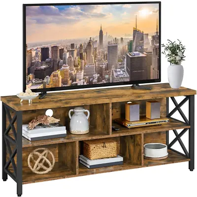 Modern Industrial TV Stand Rustic Vintage With Storage For Tvs Up To 65 Inch • $178.95