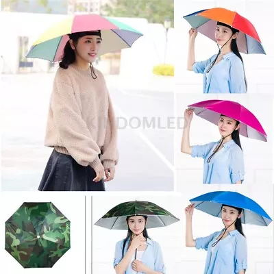 $6.84 • Buy Sun Umbrella Hat Outdoor Hot Foldable Golf Fishing Camping Headwear Head Cap