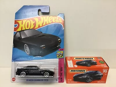 HOT WHEELS 1989 MAZDA SAVANNA RX-7 FC3S & MATCHBOX 2004 MAZDA RX-8  LOT OF X2 • $24.95