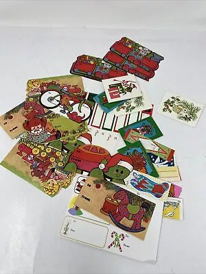 Vintage Christmas Package Gift Tags Mixed Lot Santa Varying Sizes Styles • $12.99