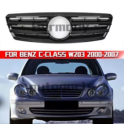 All Glossy Black Sport Grille For Benz C-Class W203 2000-2007 C230 C280 C320 C32 • $98