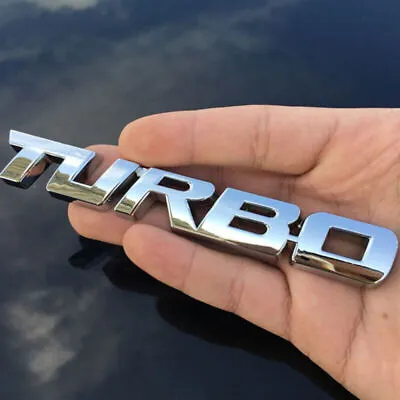 3D TURBO Silver Chrome Metal Logo Car Badge Emblem Decal Sticker Accessories • $2.99