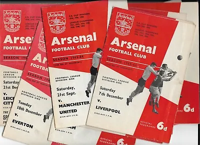 1963-1964 Arsenal Home Football Programmes League Cup Euros - Choose From List • £2.50