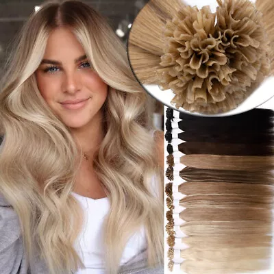 Pre Bonded Keratin 1G/S U Nail Tip Human Remy Hair Extensions THICK 100G Caramel • $37.62