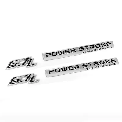 4pcs OEM 6.7L Powerstroke Emblem Turbo Badge 3D For F250 F350 F450 Black Chrome • $43.70