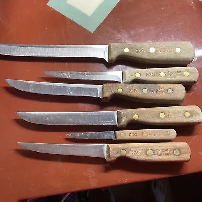 $20 • Buy 6 Chicago Cutlery Knives 2-61S 62S 66S C102 62S Vintage
