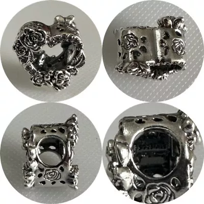 Pandora Open Hearts & Rose Flowers Charm Ref 799281co1 Rrp £35.00 Now Retired • £30