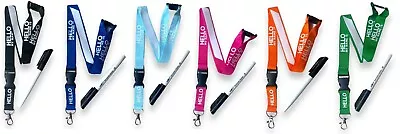 Hello My Name Is ...... Personalised  Lanyard -Safety Breakaway + PEN • £5.99