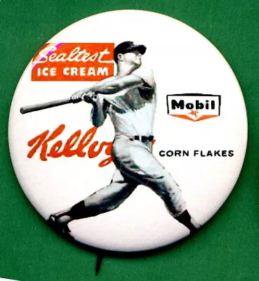 1959 STYLE Sealtest Kelloggs Mobile Oil Mickey MANTLE Promo Advertising RP *PIN* • $5.25