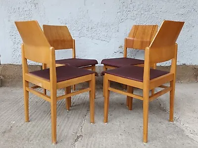 4x Stacking Designer Dining Room Chair Vintage Plywood 60er Stools • $197.06