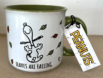 Peanuts Snoopy Leaves Are Falling - Green & Rust Leaves 21 Oz Mug NWT! • $27.97