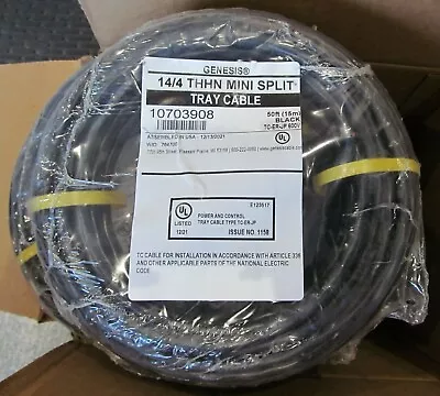 Honeywell Genesis 10703908 Black 14/4 THHN Mini Split Tray 50' Cable 600V • $49