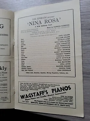 Theatre Programme 1931manchester Palaceharry Welshmanfreddie Forbesnina Rosa • £8