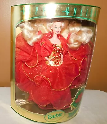 NEW Sealed Happy Holidays Special Edition Mattel Barbie Doll 1993 Red Poinsettia • $20