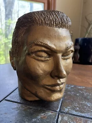 VINTAGE 1950’s MAN HEAD SCULPTURE CLAY MOLD POTTERY ART STUDENT RARE FIND! • $199.99