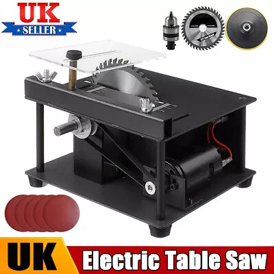 Mini Table Saw Woodworking Cutting Blade Polish Tool Bench Saw Machine UK Plug • £45.90