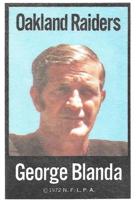 George Blanda 1972 Nflpa Fabric Cloth Iron Ons 2 Oakland Raiders Chi Bears Hof • $5.99