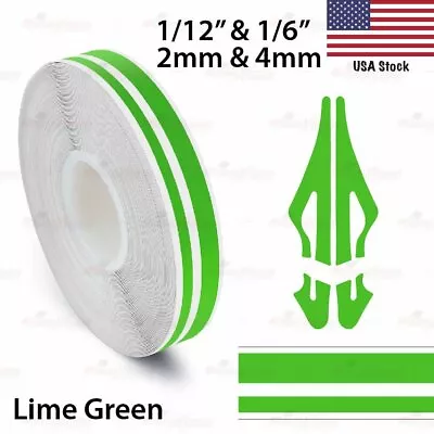 LIME GREEN 12mm 1/2  Roll PinStripe PinStriping Dual Line Tape Vinyl Car STICKER • $10.16