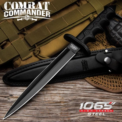 $39.73 • Buy Combat Commander V42 Tactical Assassins Stiletto Dagger Knife W/Leather Sheath