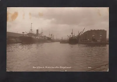 Salford Docks No7 Dock Manchester Ship Canal Real Photographic Postcard RPPC • £17.99