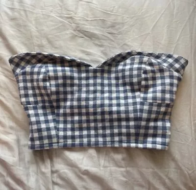 Mango Suit Xs/s Gingham Bandeau Top • £8