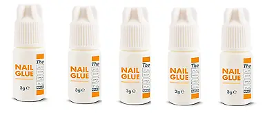 5 X THE EDGE NAIL GLUE 3g Gram Tips Super Strong False Adhesive • £6.49