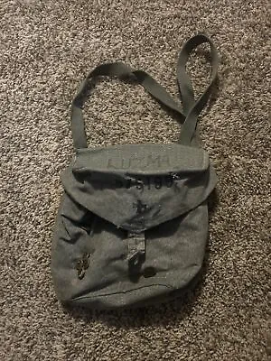 Vintage Military Canvas Tote Bag With Shoulder Strap Button Close • $14.95