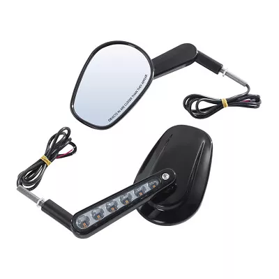 Muscle Rear View Mirrors LED Turn Signals Fit For Harley VROD VRSCF 09-17 Black • $36.99