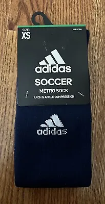 NEW Adidas Youth Navy Blue Soccer Metro Sock Size XS X-Small Youth Shoe 9C-1Y • $9