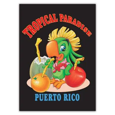 £1.46 • Buy Gift Sticker : Parrot Puerto Rico Tropical Paradise Cartoon Bird Travel Ecology