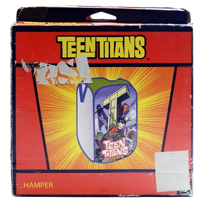 DC Comics TEEN TITANS Laundry Hamper Pop Up Robin Starfire Raven Cyborg Vintage • $12