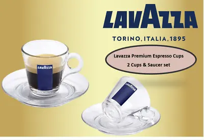 Lavazza Branded 6 X 5.5 Oz Cappuccino Cups & Saucers Gift Set • £17.99