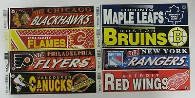 Vtg NHL Hockey CHOOSE YOUR TEAM Bumper Sticker Wincraft YOU PICK CHOICE 12 X 3 • $9.99