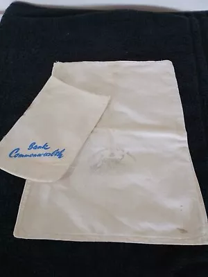 Vintage Commonwealth Bank Calico Money Bags X 2 - Good Order • $30