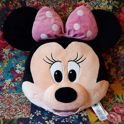 Disney Store 16  Minnie Mouse Shaped Cushion Pillow Soft Toy Plush • £10