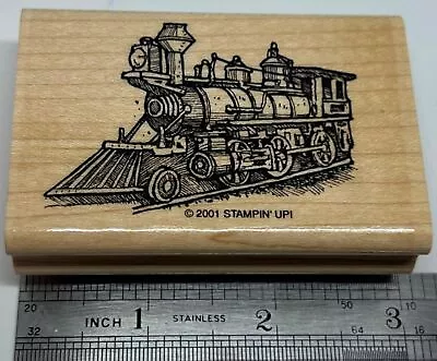 VINTAGE LOCOMOTIVE TRAIN ENGINE Railroad All Aboard STAMPIN' UP! Rubber Stamp • $10.95