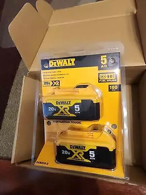 2 PACK DEWALT DCB205 20V Max XR 5.0Ah Li-ion Power Tool Battery Original Genuine • $71