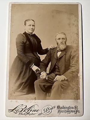 Lovely Older Couple HUNTINGDON PA Antique Cabinet Card Photo 1890s L.B. KLINE • $18.50