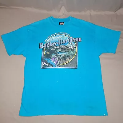 Vintage 1993 Harley Davidson Shirt Adult XL California Guideras Yuba City CA Men • $19.74