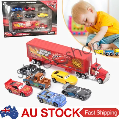 7Pcs Cars Lightning McQueen Racer Cars Toy Mack Diecast Truck Kids Vehicle Gifts • $24