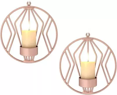 Sziqiqi Set Of 2 Wall Candle Holders For Living Room Wall Sconces For Pillar • £18.99