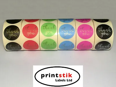 GOLD Thank You Stickers Hand Made With Love Labels Round Heart Business 25mm • £7.95