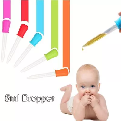 5Ml Liquid Droppers Medicine Silicone And Plastic Pipettes Eye Dropper With Bulb • £2.63