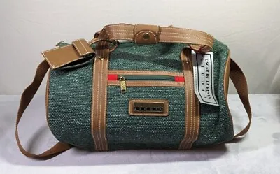 Vintage Oscar De La Renta - Green And Brown Tweed Weekender Bag - New With Tag • $25