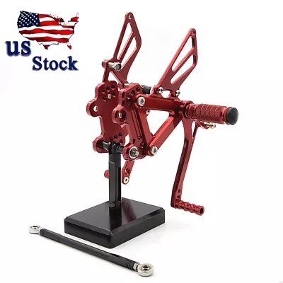 For Kawasaki ZX6R ZX636 CNC Adjustable Rear Sets Black Rearsets 1999-2001 2002 • $108.99