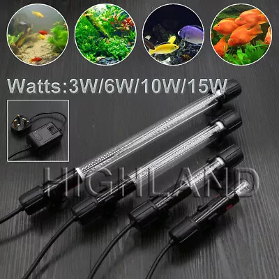 Top Aquarium Pond Fish Tank Light UV Sterilizer Water Clean Lamp Submersible • £23.46