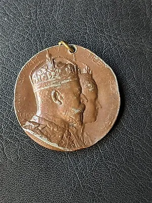 1902 King Edward VII & Queen Alexandra CORONATION MEDAL By Fuchs 1901 Elkington • £8.99