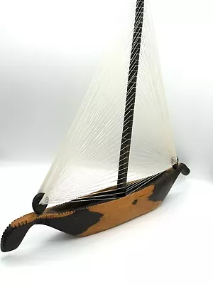 Vintage Hand Craved Wooden Boat • $59.99